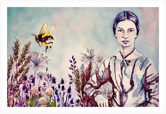 Emily and the Bee – print by Sharon Loehr-Lapan