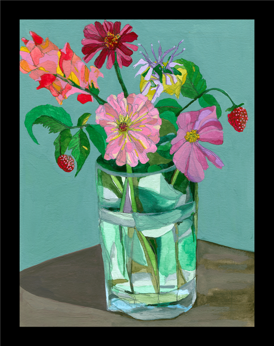 Summer to Fall: Raspberries print by Malaika Ross