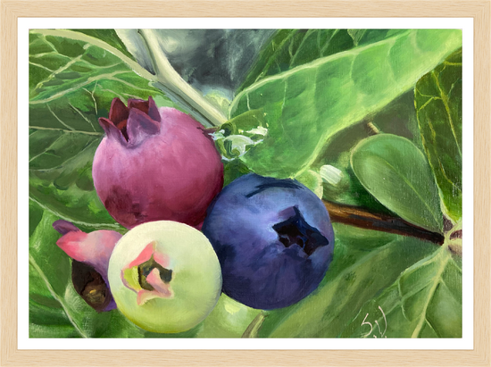 Cargar imagen en el visor de la galería, June&amp;#39;s Blueberries – print by Susan Valentine
