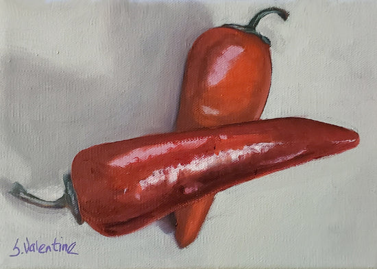 Load image into Gallery viewer, Anaheim Peppers – print by Susan Valentine
