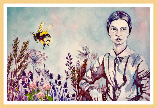 Load image into Gallery viewer, Emily and the Bee – print by Sharon Loehr-Lapan
