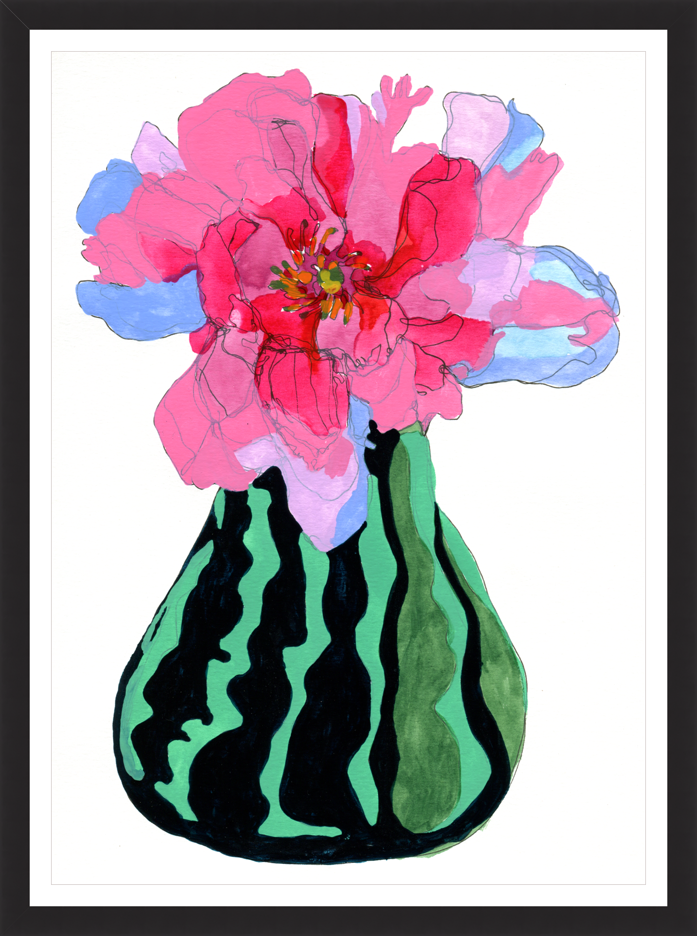 Spring to summer bouquet: Peony – print by Malaika Ross