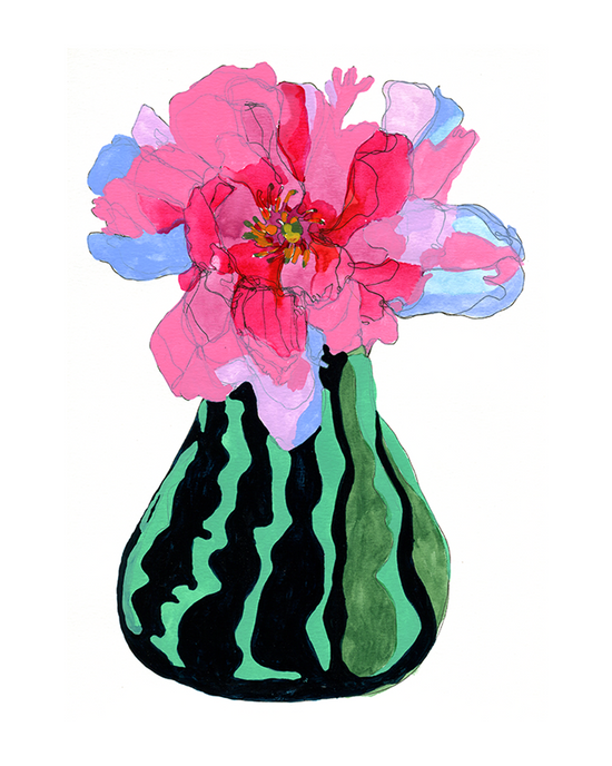 Spring to summer bouquet: Peony – print by Malaika Ross