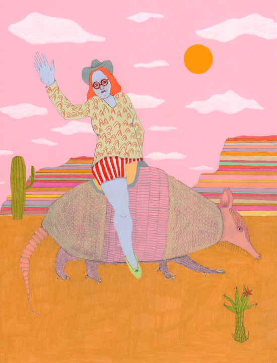 Armadillo Rodeo For One - print by Rhea Mack