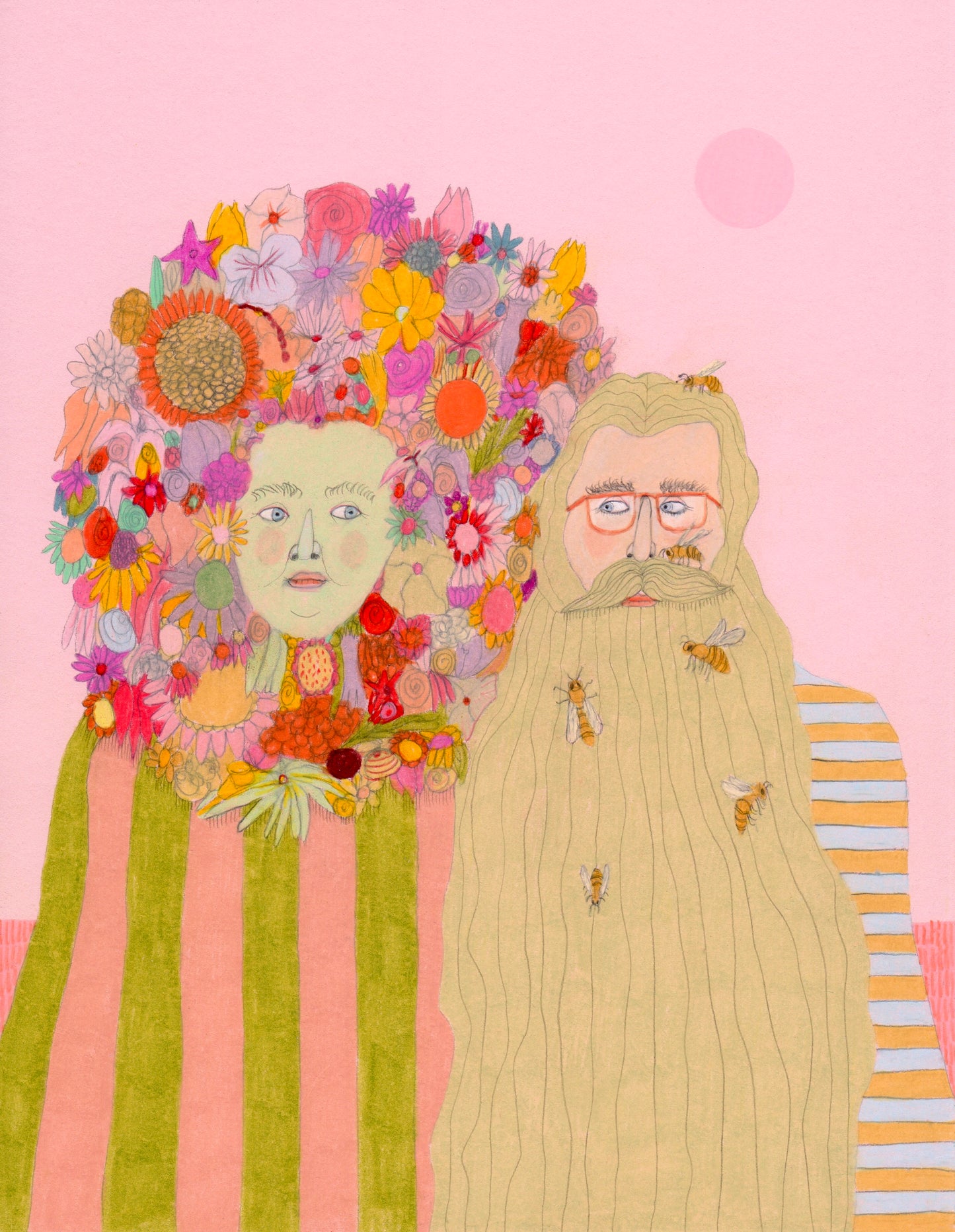 Bee and Flower - print by Rhea Mack