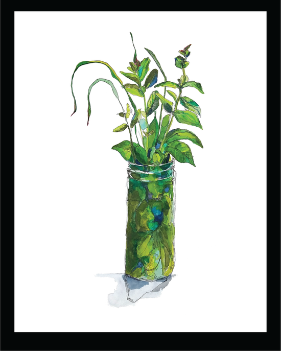 Summer to Fall: Mint, Chives, Lemongrass Print by Malaika Ross