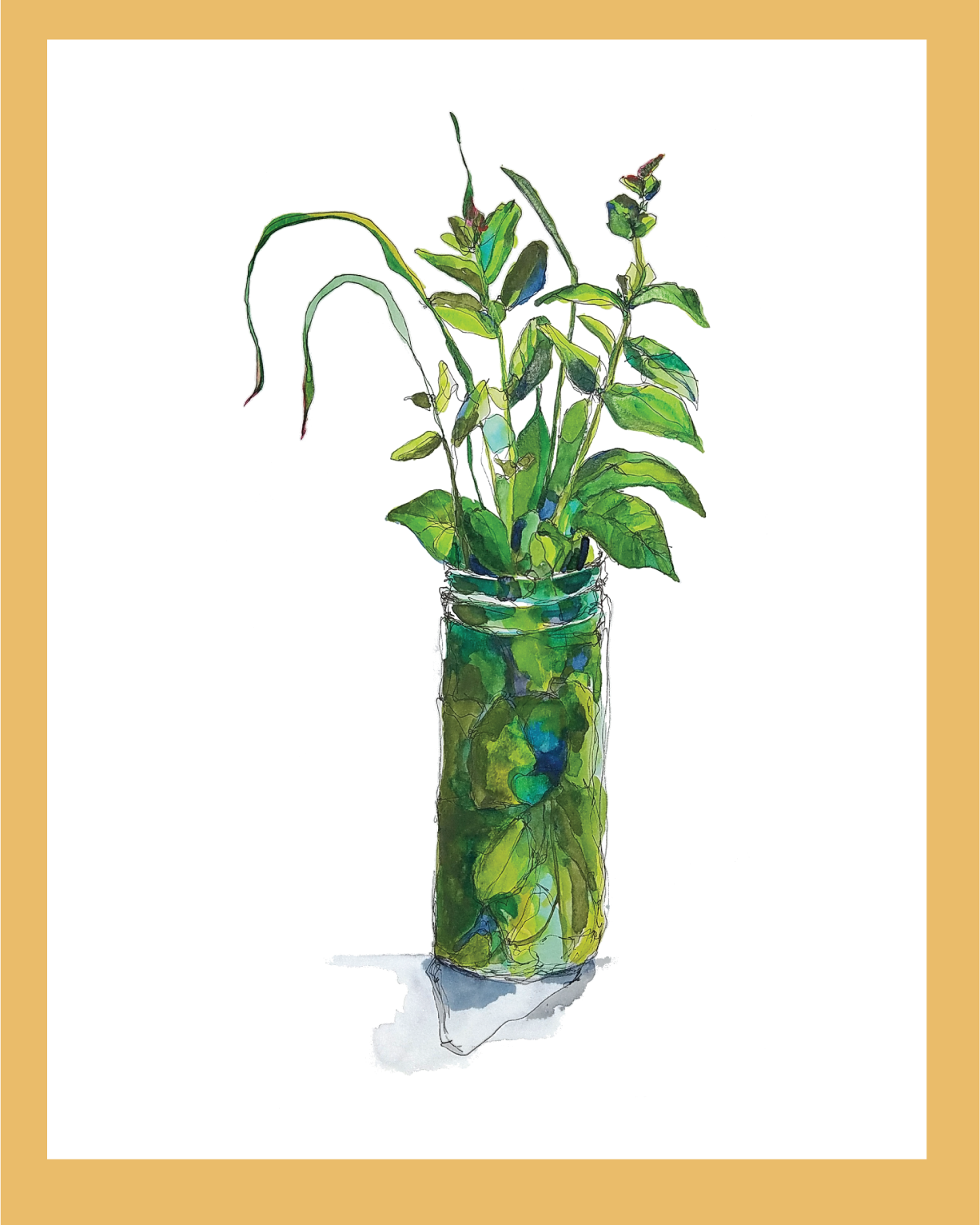 Summer to Fall: Mint, Chives, Lemongrass Print by Malaika Ross