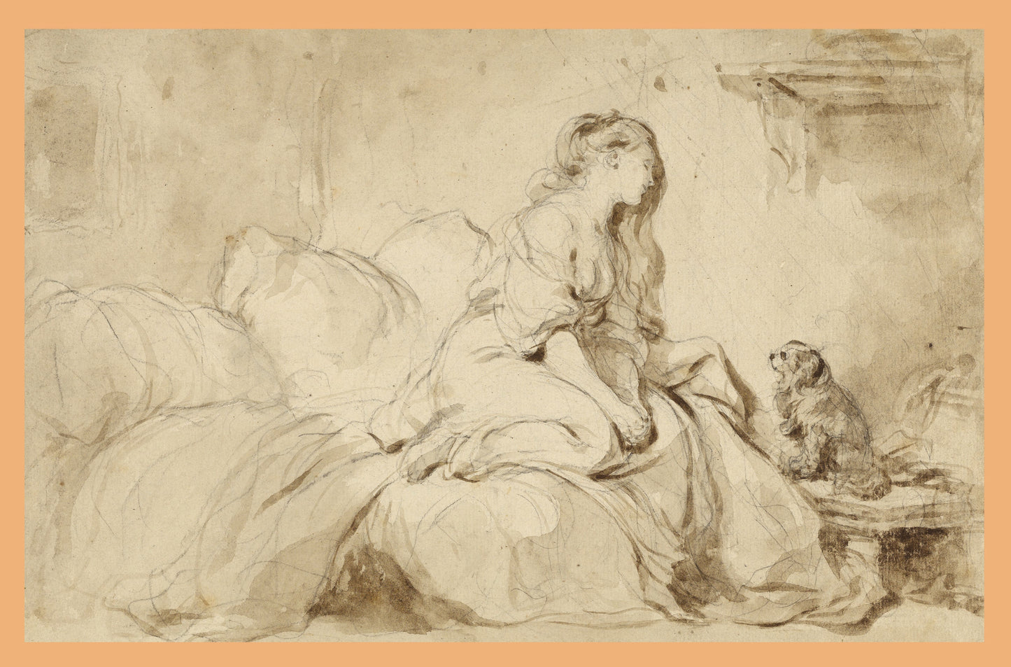 Oh! If Only He Were as Faithful to Me by Jean-Honoré Fragonard  – Vintage Print