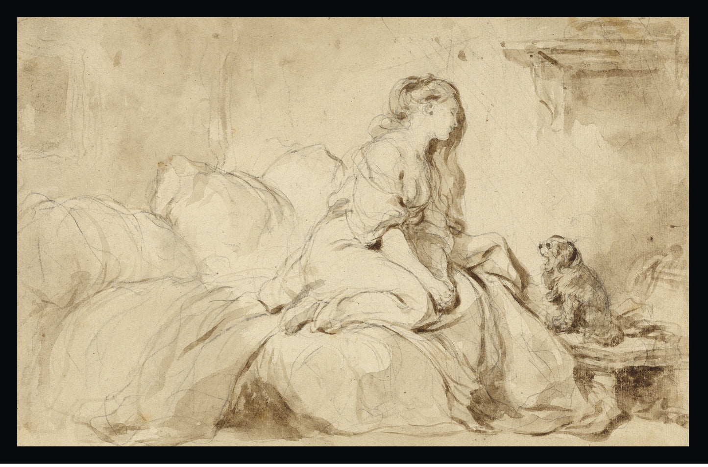 Oh! If Only He Were as Faithful to Me by Jean-Honoré Fragonard  – Vintage Print