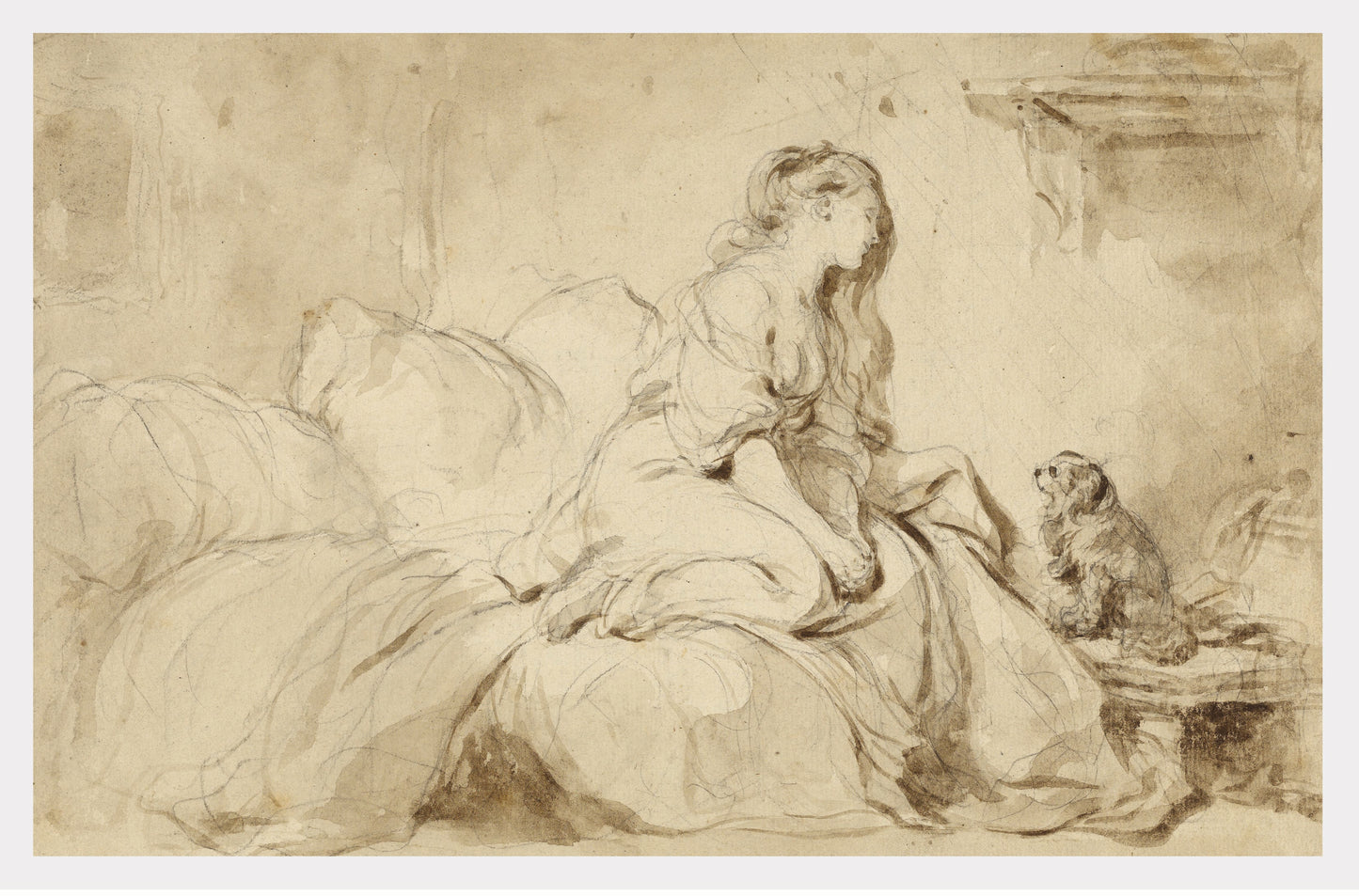 Oh! If Only He Were as Faithful to Me by Jean-Honoré Fragonard  – Vintage Print