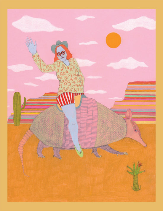 Armadillo Rodeo For One - print by Rhea Mack