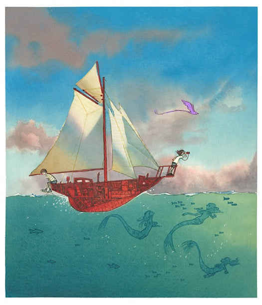 Sailing Away – signed print by Aaron Becker