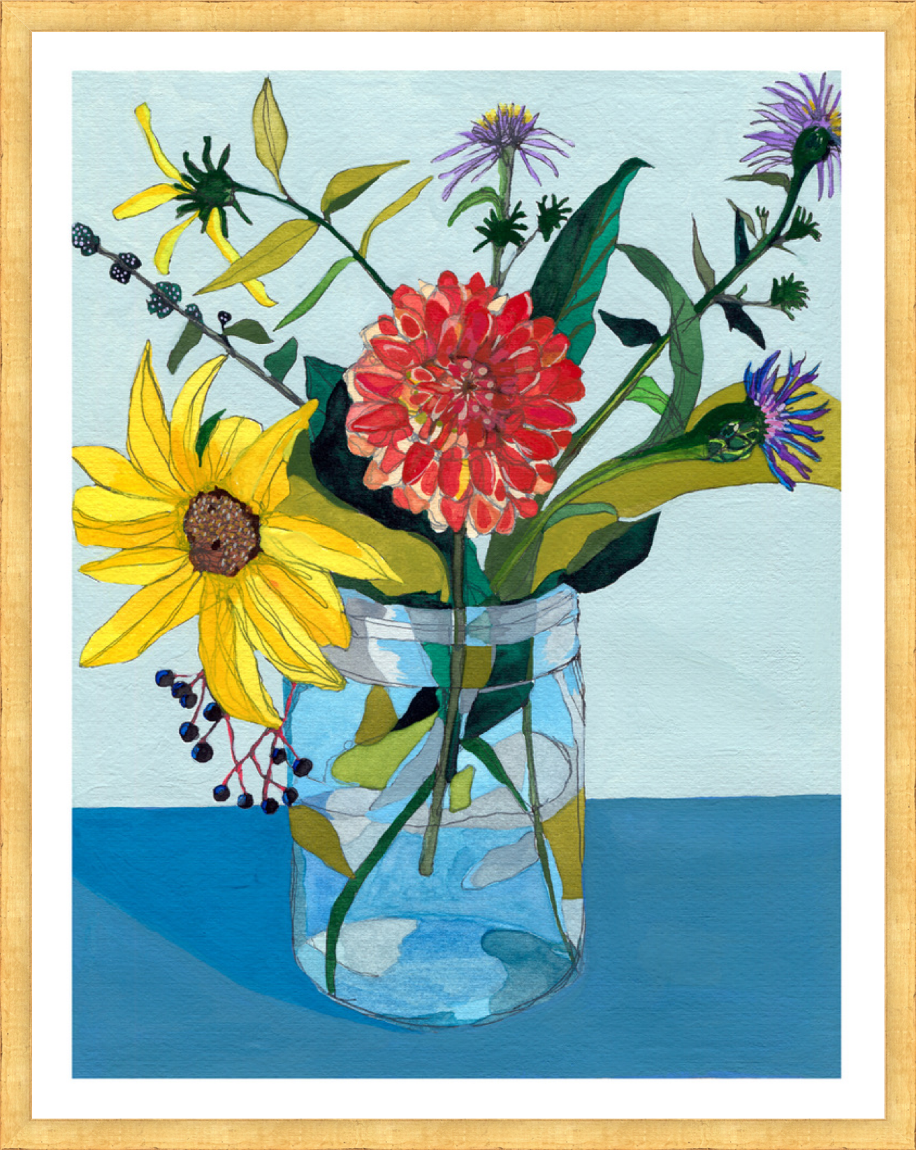 Summer to Fall: Sunflower – print by Malaika Ross