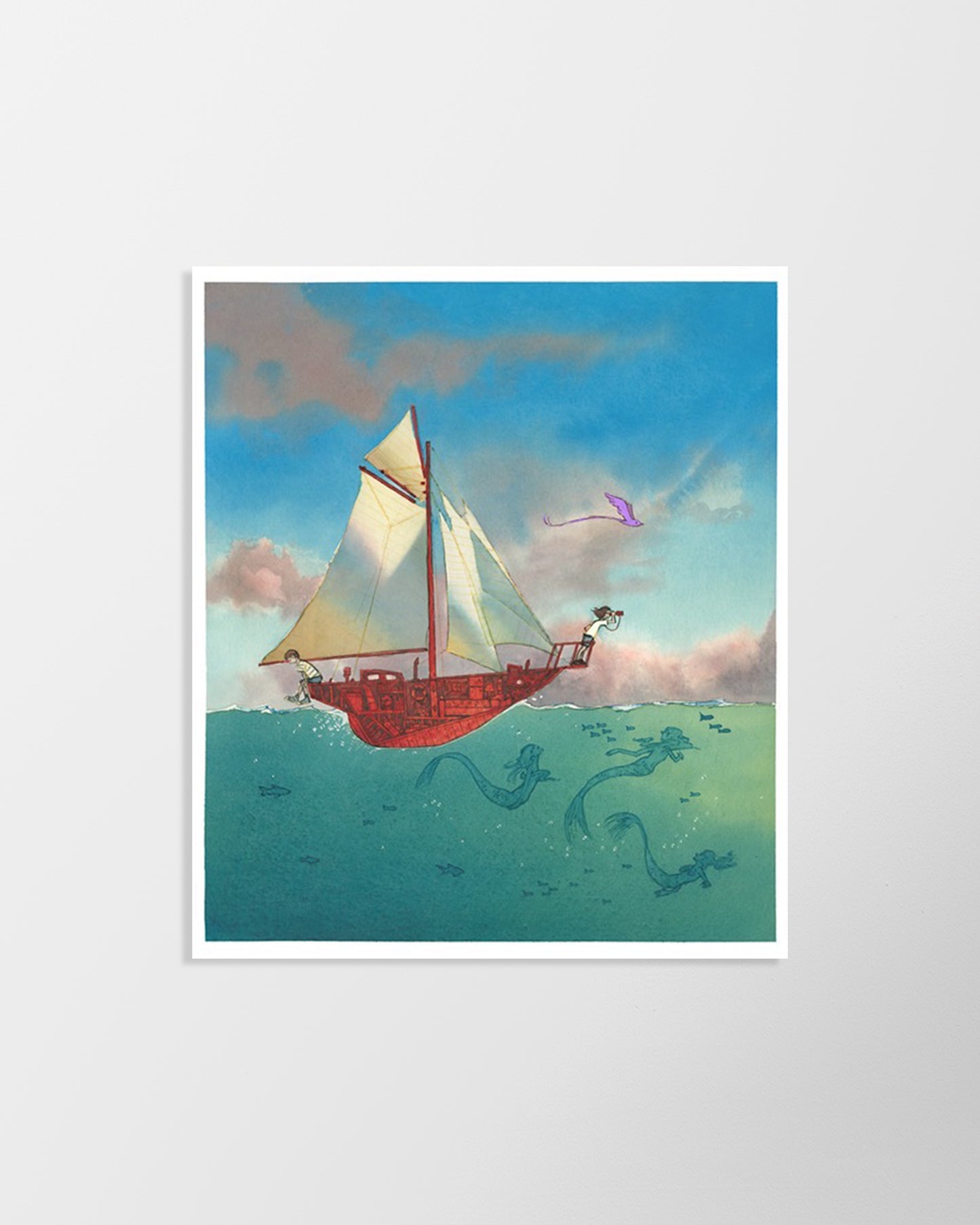 Load image into Gallery viewer, Sailing Away – signed print by Aaron Becker
